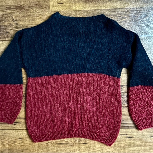 Agatha Brown • Medium • Black/Burgundy • Floral • Kid Mohair • Italy • Sweater - Picture 12 of 13